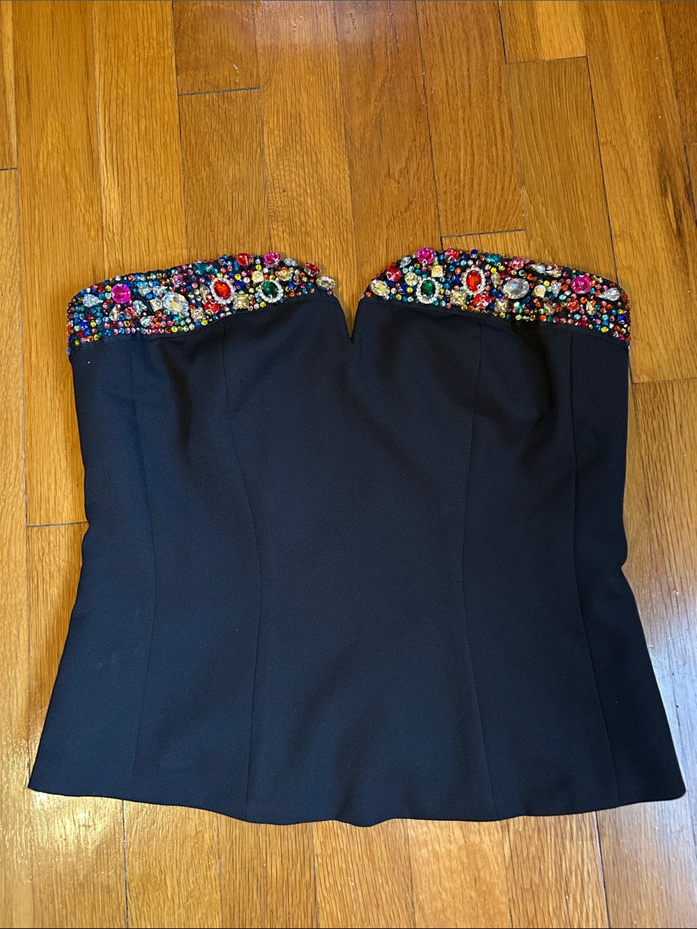 BOSTON PROPER BEADED BLACK BUSTIER SIZE 0